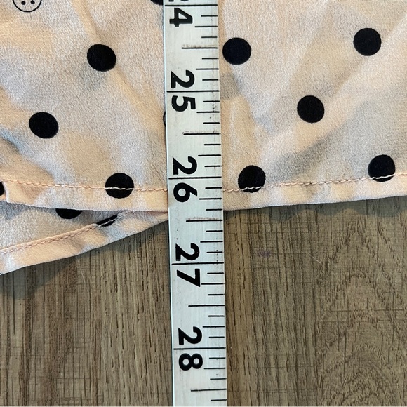 J.Crew Top Button Down Classic Fit Silk Mixed Dots Pink Blouse Happy Face Size 2 - Picture 11 of 11
